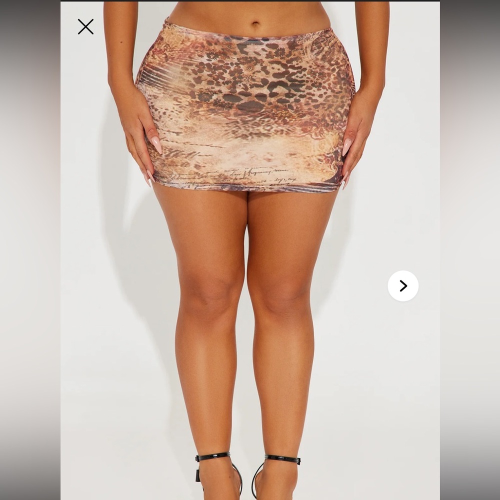 Fashion Nova Animal Print Mini Skirt
